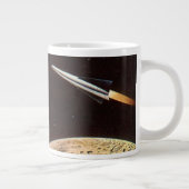 ヴィンテージSF、月の上のロケット船 ジャンボコーヒーマグカップ (右)