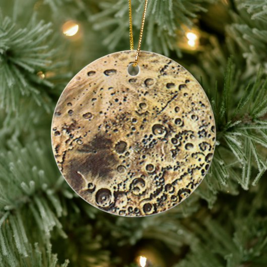 ヴィンテージSF、月の上のロケット船 セラミックオーナメント (ツリー)