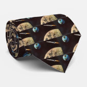 ヴィンテージSF、月の上のロケット船 ネクタイ (ロール)