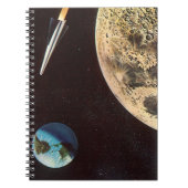 ヴィンテージSF、月の上のロケット船 ノートブック (正面)