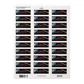 ヴィンテージSF、月の上のロケット船 ラベル (フルシート)