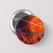 ヴィンテージSF、炎のSF惑星 缶バッジ (正面&裏面)