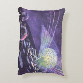 ヴィンテージSF、Orbと白熱［赤熱］光を放つエイリアン アクセントクッション (裏面(縦))