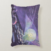 ヴィンテージSF、Orbと白熱［赤熱］光を放つエイリアン アクセントクッション (正面(垂直))