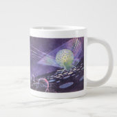 ヴィンテージSF、Orbと白熱［赤熱］光を放つエイリアン ジャンボコーヒーマグカップ (右)