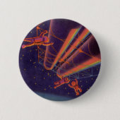 ヴィンテージSF、Sci Fiレインボー宇宙飛行士 缶バッジ (正面)