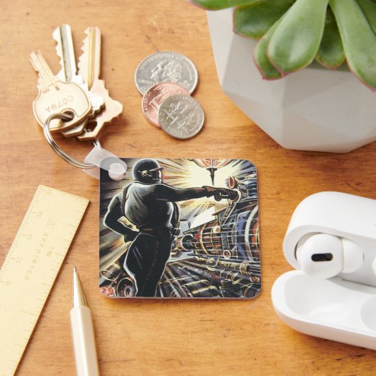 ヴィンテージSF Sci Fi未来型機械 キーホルダー (デスク)