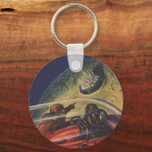 ヴィンテージSF、Sci Fi City on the Moon キーホルダー (正面)