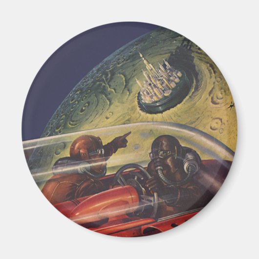 ヴィンテージSF、Sci Fi City on the Moon マグネット (正面)