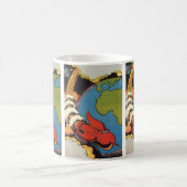 ヴィンテージSF、Sci Fi Rocket over Earth コーヒーマグカップ (中央)