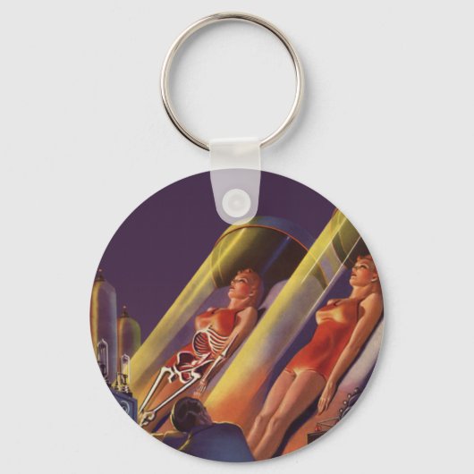 ヴィンテージSF、Sci Scientists in Lab キーホルダー (正面)