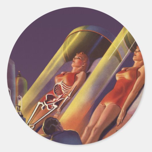 ヴィンテージSF、Sci Scientists in Lab ラウンドシール (正面)