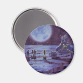 ヴィンテージSF、SFエイリアンムーンランディング マグネット (正面/裏面)