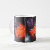 ヴィンテージSF、SFロケット、レッドプラネット コーヒーマグカップ (正面左)