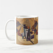 ヴィンテージSF, SF，ロケット建物 コーヒーマグカップ (左)