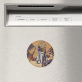 ヴィンテージSF, SF，ロケット建物 マグネット (インサイチュ (食洗機))