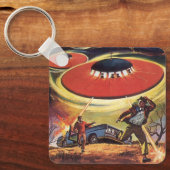 ヴィンテージSF、SF UFOエイリアン侵入 キーホルダー (正面)