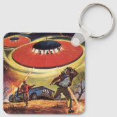 ヴィンテージSF、SF UFOエイリアン侵入 キーホルダー (裏面)