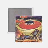 ヴィンテージSF、SF UFOエイリアン侵入 マグネット (正面/裏面)