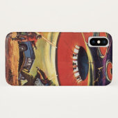 ヴィンテージSF、SF UFOエイリアン侵入 Case-Mate iPhoneケース (裏面(横))