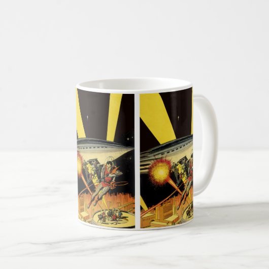 ヴィンテージSF、UFOのSFエイリアン コーヒーマグカップ (正面右)