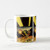 ヴィンテージSF、UFOのSFエイリアン コーヒーマグカップ (左)