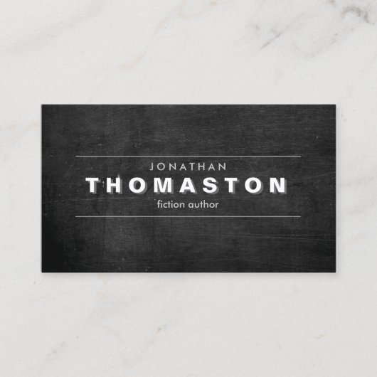 ヴィンテージSHADOW TYPE on Black Wood Business Card 名刺 (正面)
