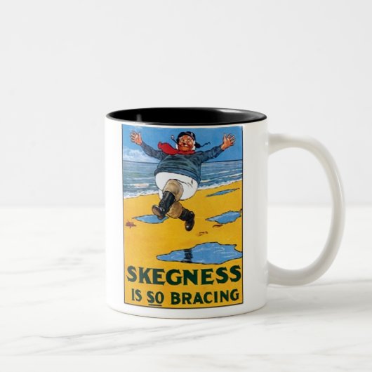 ヴィンテージSkegness Ad -Skegness is so Bracing - Man ツートーンマグカップ (右)