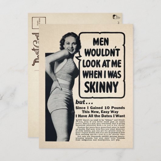 ヴィンテージSkinny少女広告はがき  ポストカード (正面/裏面)