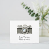 ヴィンテージSLRカメラ水彩名刺 ポストカード (スタンド正面)
