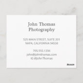 ヴィンテージSLRカメラ水彩名刺 ポストカード (裏面)