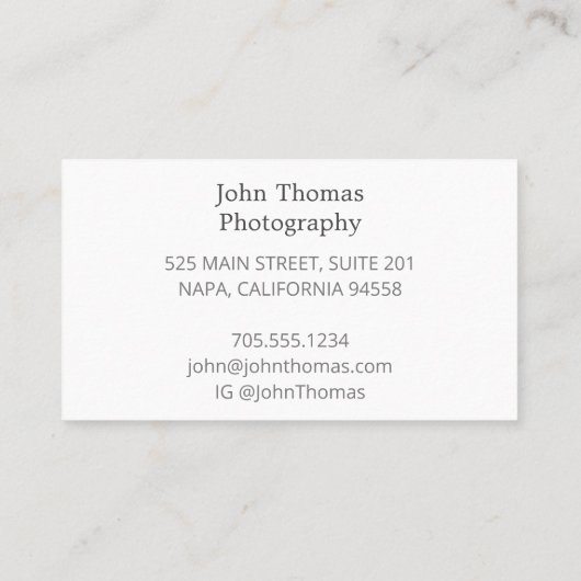 ヴィンテージSLRカメラ水彩名刺 名刺 (裏面)