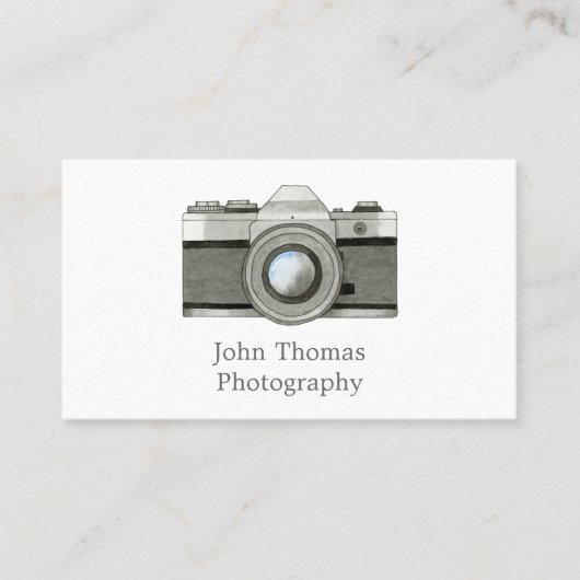 ヴィンテージSLRカメラ水彩名刺 名刺 (正面)