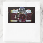 ヴィンテージSLR手動カメラ 長方形シール (バッグ)