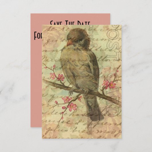 ヴィンテージSparrowの日付を結婚保存 (正面/裏面)