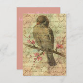 ヴィンテージSparrow Pinkの日付を結婚保存 (正面/裏面)