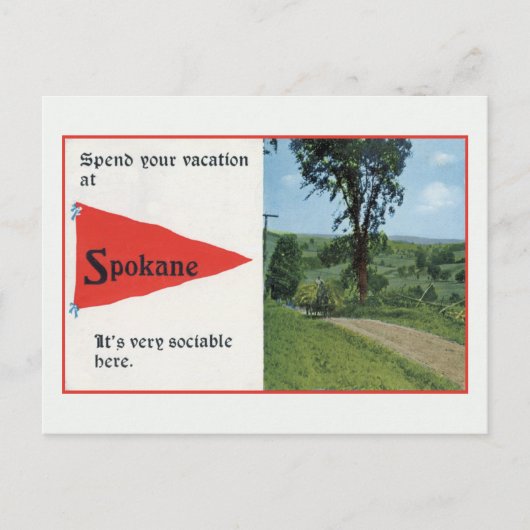 ヴィンテージSpokane WAで休暇を過ごす ポストカード (正面)