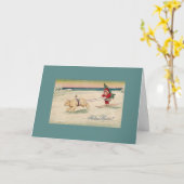 ヴィンテージSretan Bojiticクロアチアムクリスマスカード カード (黄色い花)