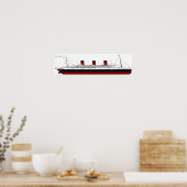 ヴィンテージSS Ile de France海ライナー図 ポスター (キッチン)