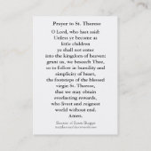 ヴィンテージSt.テレーズ小さい花の祈りの言葉 名刺 (裏面)