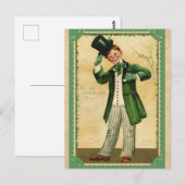 ヴィンテージSt patricks dayアイリッシュトップオブザモーニング ポストカード (正面/裏面)
