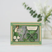 ヴィンテージSt patricks dayアイルランドの思い出の詩 ポストカード (スタンド正面)