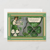 ヴィンテージSt patricks dayアイルランドの思い出の詩 ポストカード (正面/裏面)