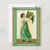 ヴィンテージSt patricks dayアイルランドエリンゴーブラグ ポストカード (正面/裏面)