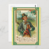 ヴィンテージSt patricks dayアイルランド詩 ポストカード (正面/裏面)