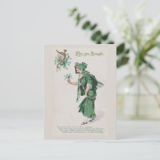 ヴィンテージSt patricks dayエリンゴーブラグ シーズンポストカード (スタンド正面)