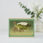 ヴィンテージSt patricks dayグリーティングアイリッシュシャームロック ポストカード (スタンド正面)