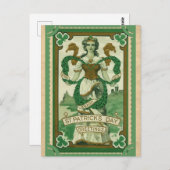 ヴィンテージSt patricks dayグリーティングエリンゴーブラグ ポストカード (正面/裏面)