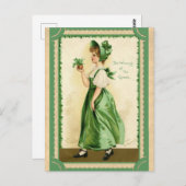 ヴィンテージSt patricks dayグリーン着用 ポストカード (正面/裏面)
