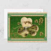 ヴィンテージSt patricks dayシャムロックアイルランドランドランドスケープ ポストカード (正面/裏面)